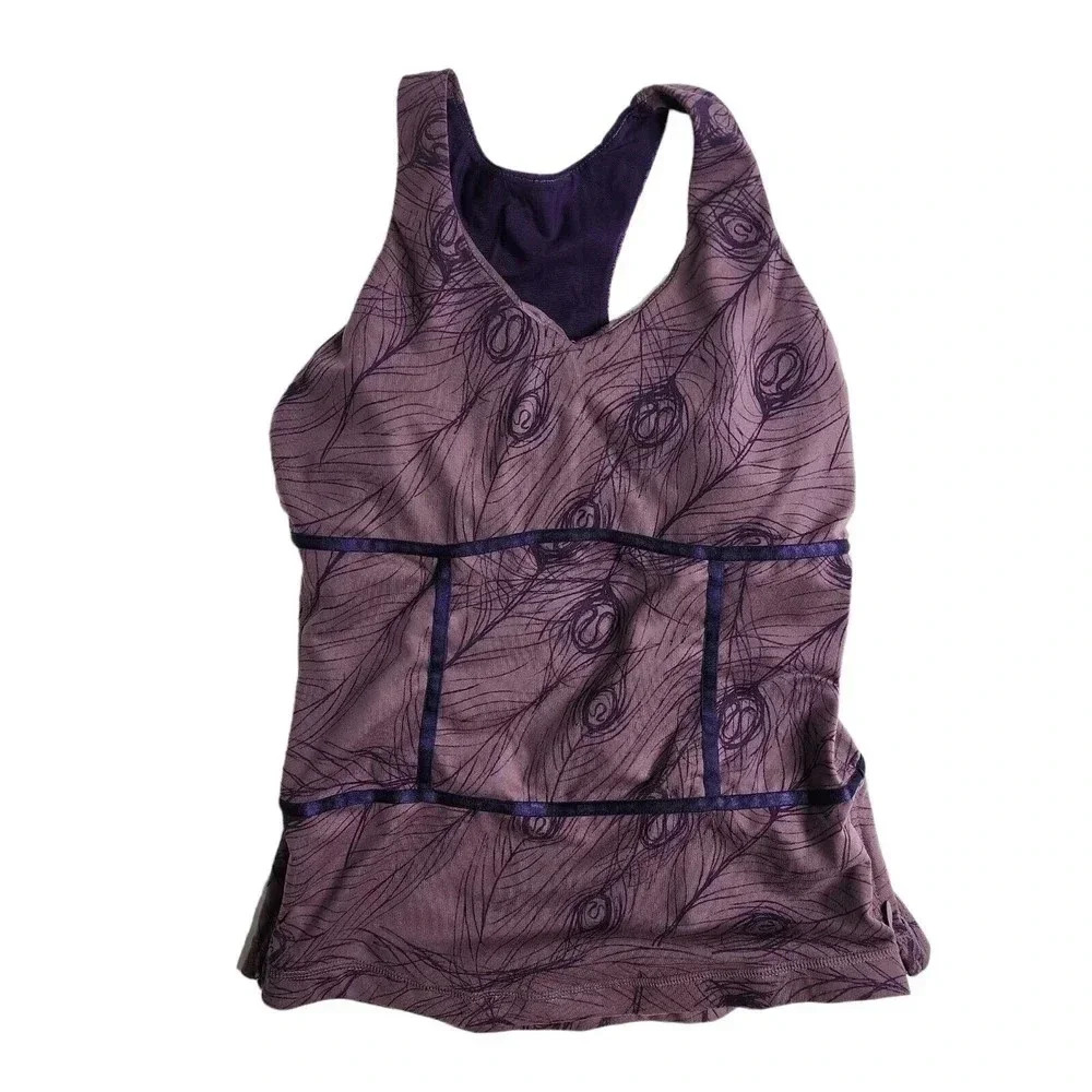 Lululemon Sirsa Tank Size 6 Fig Purple Peacock Racerback